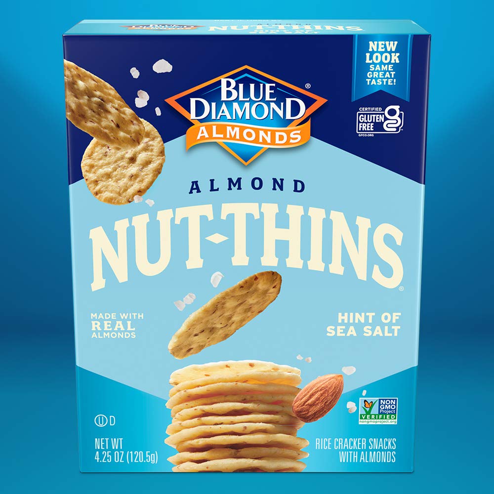 Blue Diamond Almonds Nut Thins Gluten Free Cracker Crisps, Hint of Sea Salt, 4.25 Oz Boxes (Pack of 1) - Image 3