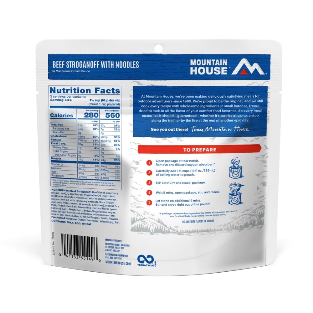 Mountain House Beef Stroganoff with Noodles | Freeze Dried Backpacking & Camping Food | 2 Servings - Image 3