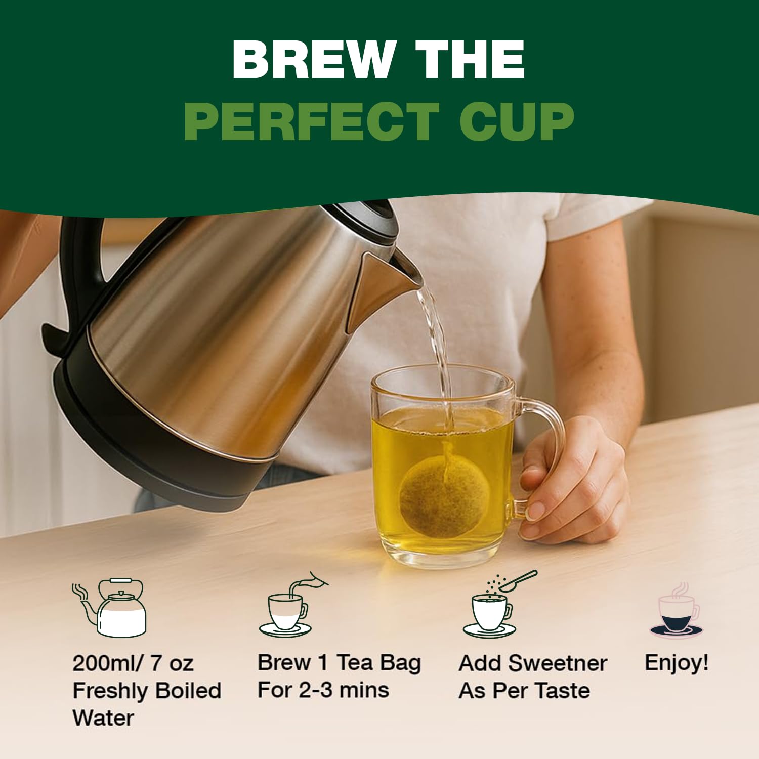 HANDPICK, Organic Green Tea Bags - 100 Eco-Friendly Tea Bags | USDA Organic | Resealable Pack for Freshness | Delicate & Flavory | Direct From India - Image 8