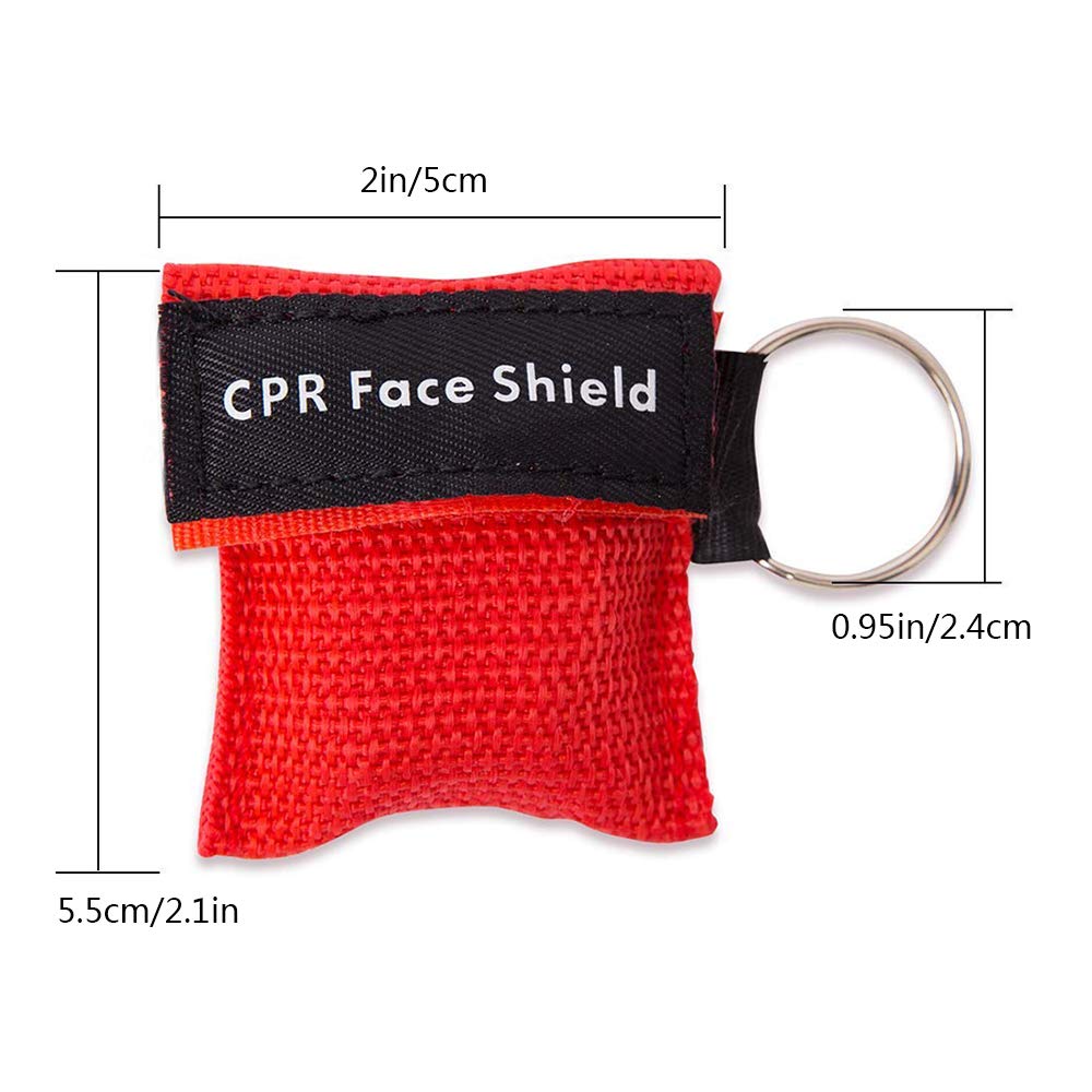 AOUTACC 50pcs CPR Face Shield Mask, Keychain Mask Disposable Emergency Kit CPR Face Shields Pocket Mask for First Aid Cardiac Resuscitation Training - Image 6