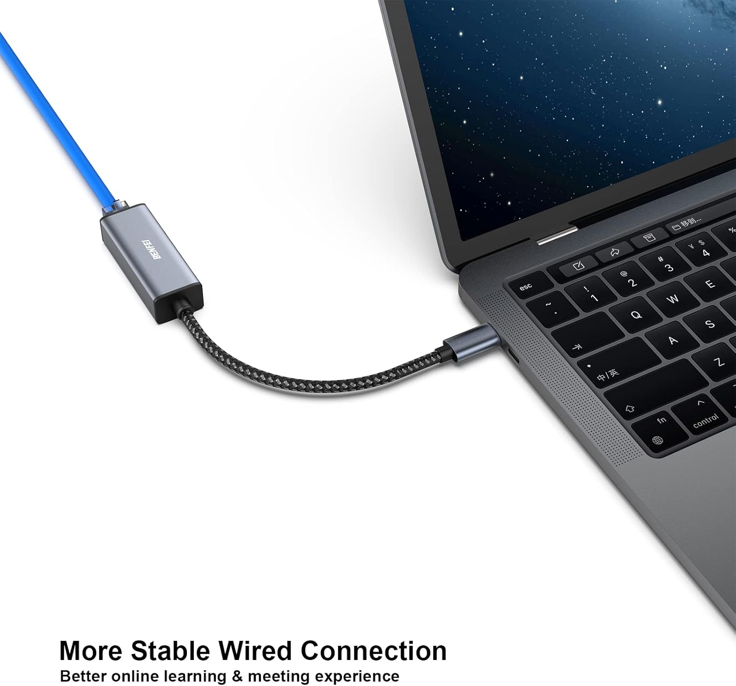 BENFEI USB-C to Ethernet Adapter, USB Type-C (Thunderbolt 3/4) to RJ45 Gigabit Ethernet LAN Network Adapter Compatible with iPhone 15 Pro/Max, MacBook Pro/Air 2023, iPad Pro,iMac, S23, XPS 17 and More - Image 3