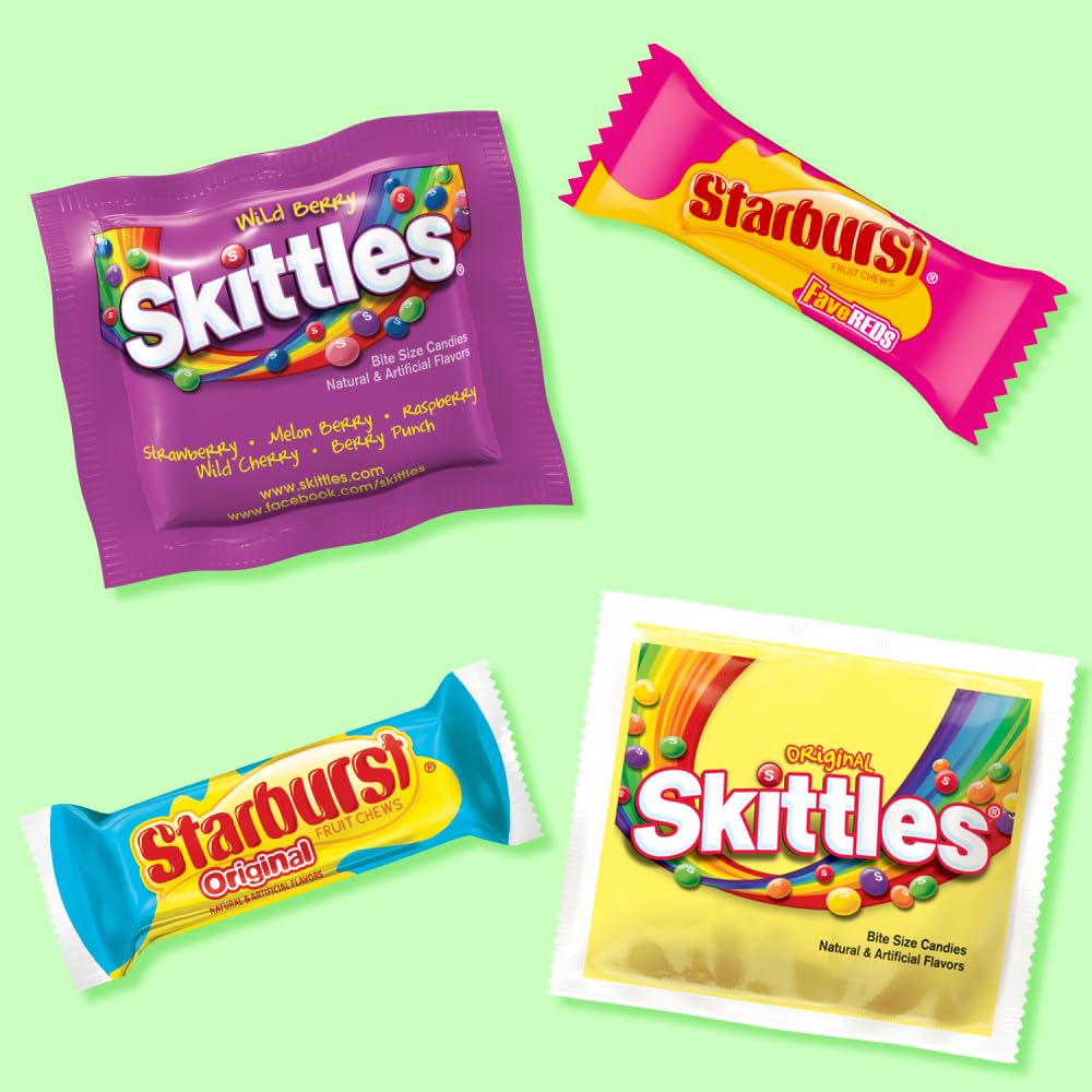 SKITTLES & STARBURST Mixed Funsize Variety Bag Stand Up Pouch, Easter Candy Bulk for Filling Eggs, Easter Basket Stuffers, 32.28 Ounce Bag - Image 4