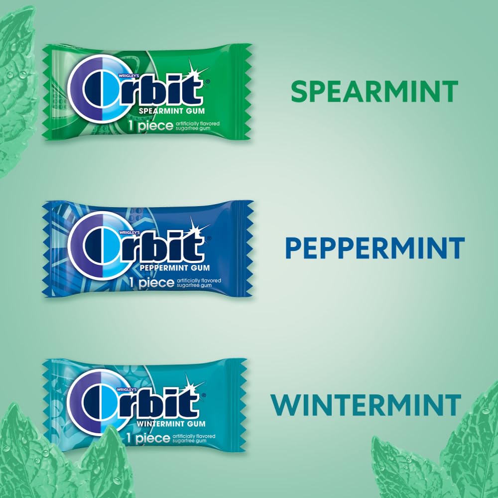 ORBIT Peppermint, Spearmint, & Wintermint Assorted Sugar Free Chewing Gum Bulk Pack, 13.4 oz 200-Piece Bag - Image 3
