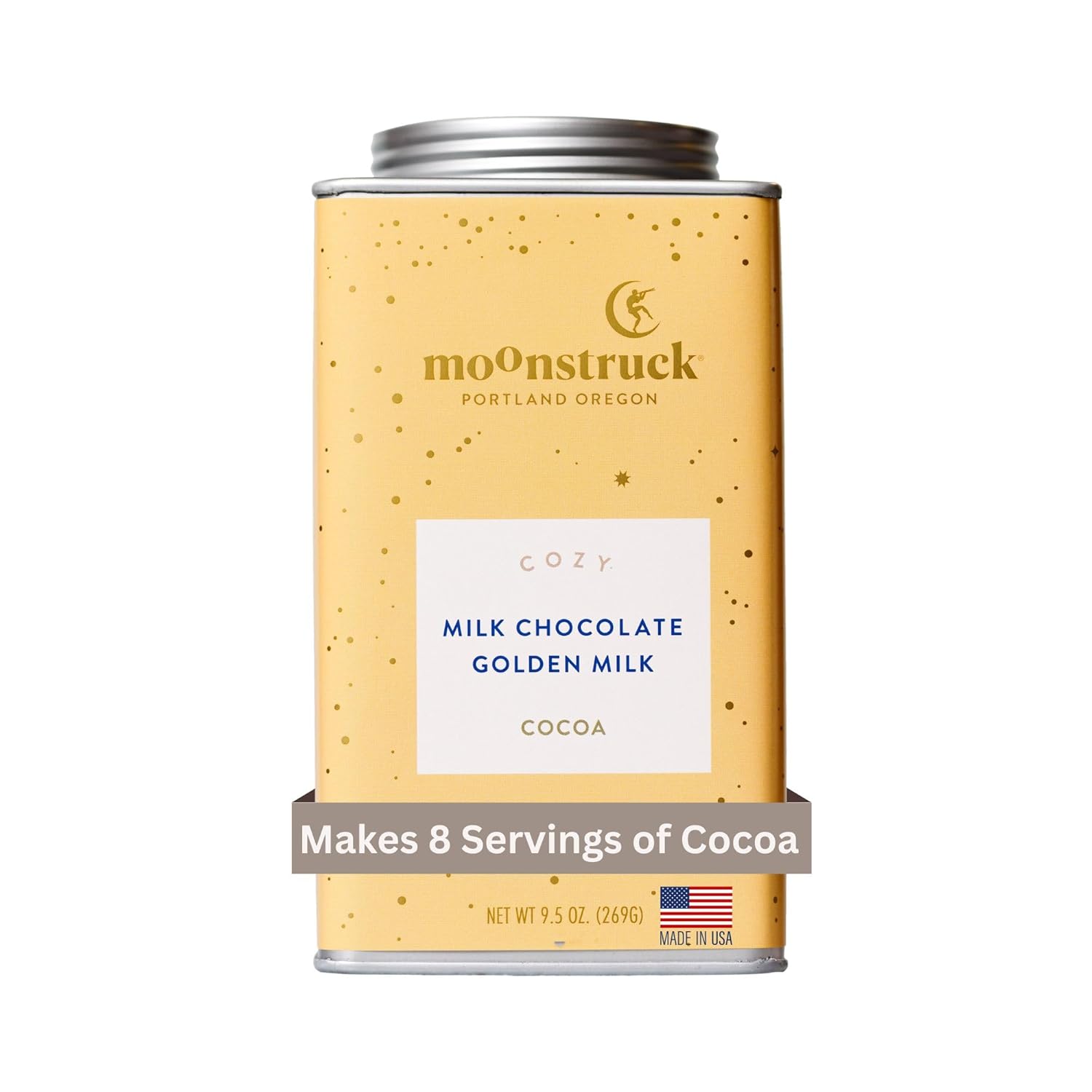 Moonstruck Chocolate Cozy Ginger and Turmeric Golden Milk Chocolate Hot Cocoa Mix, 9.5oz (Pack of 1)