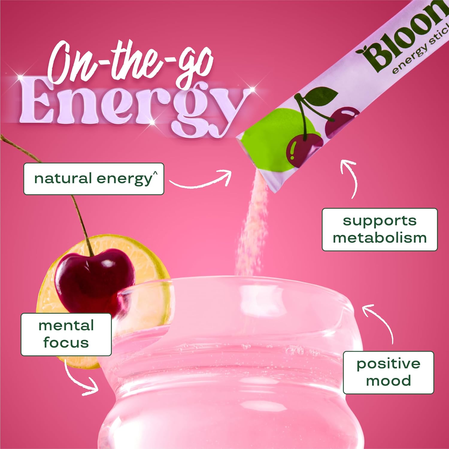 Bloom Nutrition Energy Drink Powder Packets, Sugar Free Energy Drink Mix with L-Theanine, B Vitamins & Natural Caffeine, On the Go Powder Sticks for Natural Energy, 10 Calories (10 Pouches (Pack of 1), Cherry Lime) - Image 4
