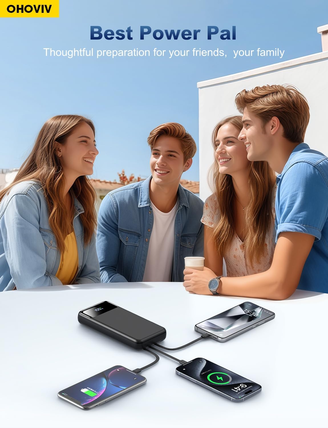Portable Charger Power Bank 50000mAh Battery Pack, 22.5W Fast Charging PowerBank with Built in Cables,Travel Camping Essential USB-C Portable Phone Charger for iPhone Samsung Pixel Android iPad - Image 5