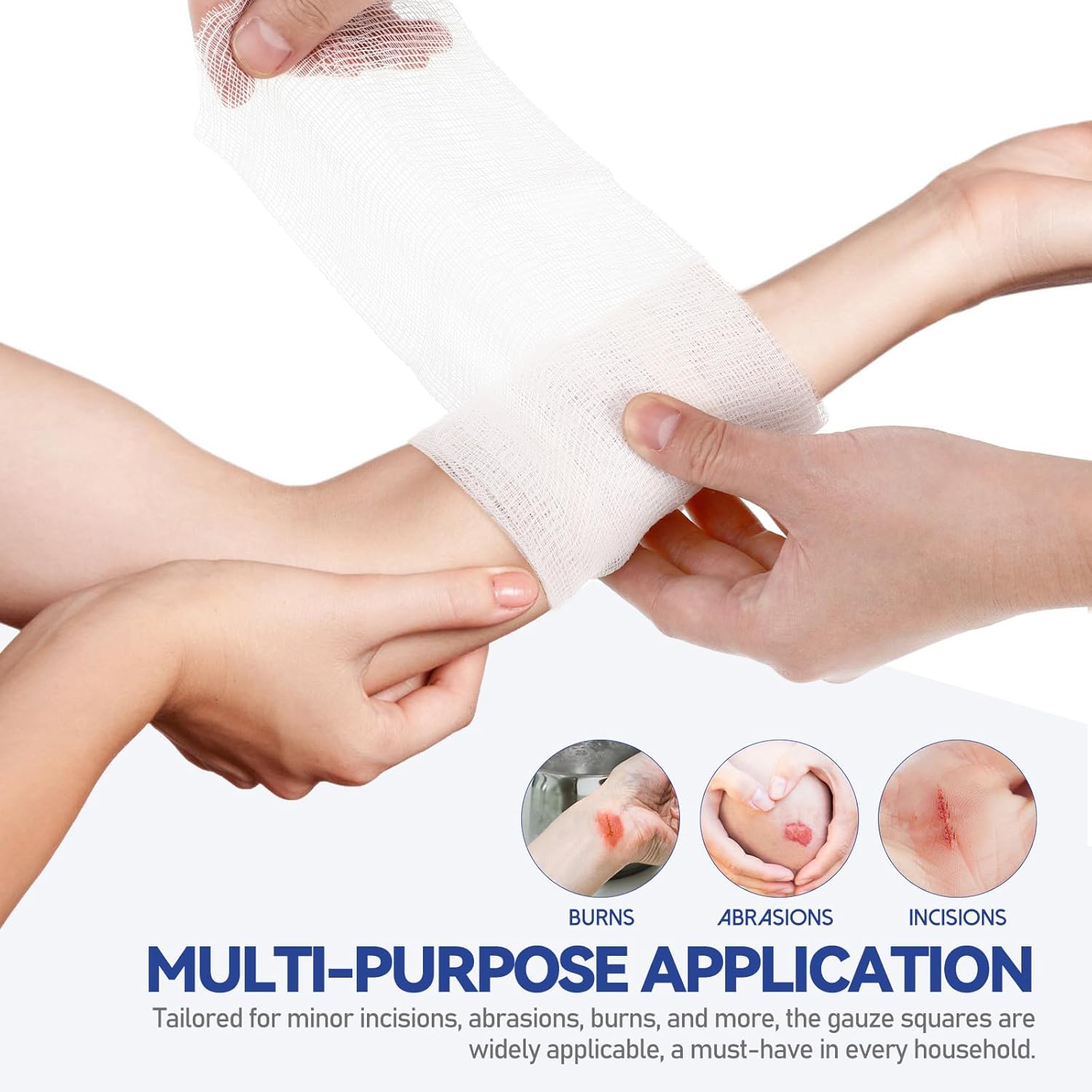 50Pcs 10X10Cm Cotton Highly Absorbent Breathable Bandaging Supplies for Care Emergency First Aid Medical Use - Image 8