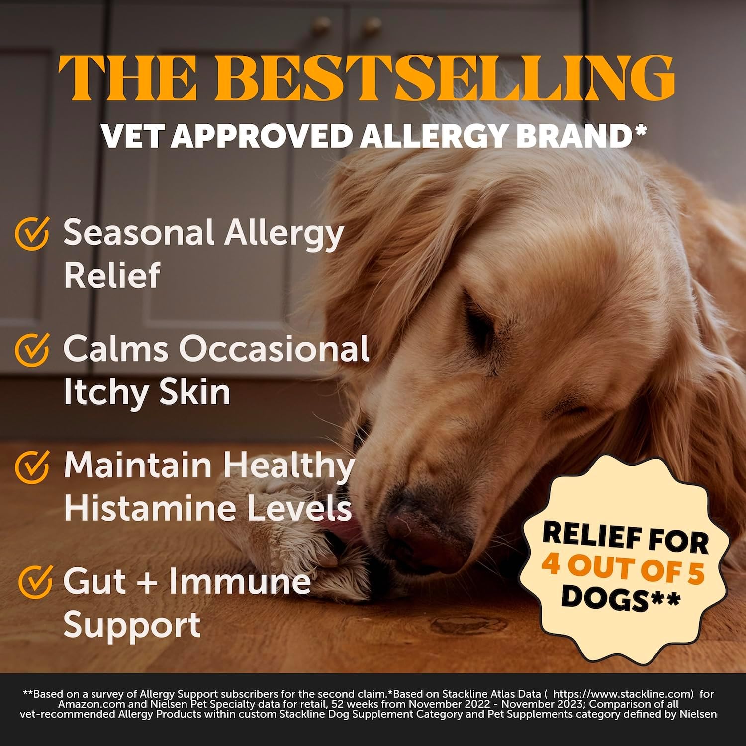 Allergy Skin Health – Allergy Itch Relief & Immune Support Chews with Fish Oil, Probiotics, & Vitamin E – Helps Reduce Normal Shedding, Soothe Sensitive Skin, & Digestive Health (Salmon Flavor, 90 Ct) - Image 2