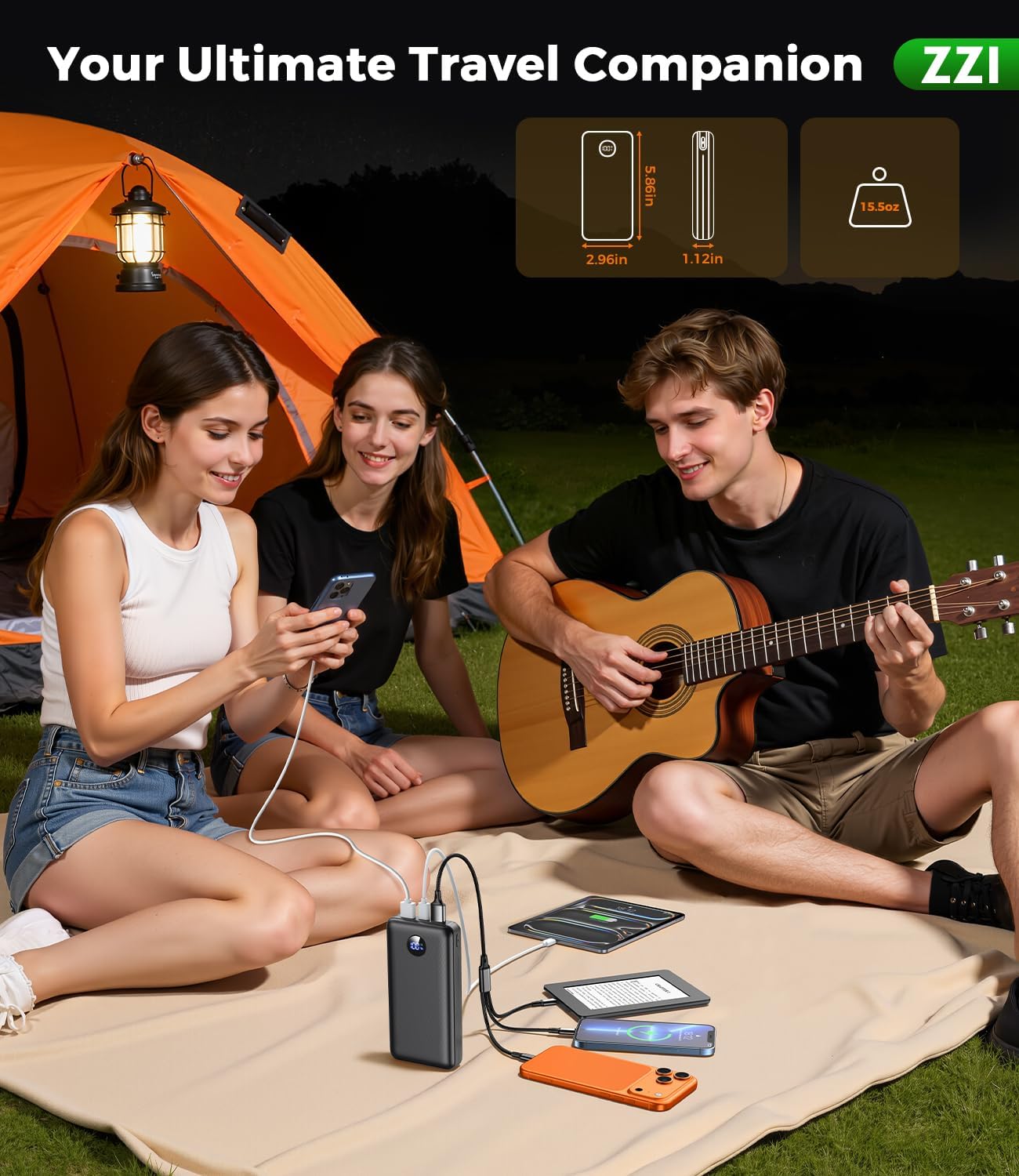 Portable Charger Power Bank, 60000mAh Battery Pack with 3 in 1 USB-C/iOS/Micro-USB Cable, 22.5W Fast Charging Portable Phone Charger, Travel Camping Essential Powerbank for iPhone 17/16 Samsung,Ebony - Image 7