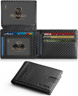 RUNBOX Wallet for Men Slim Rfid Lea...
