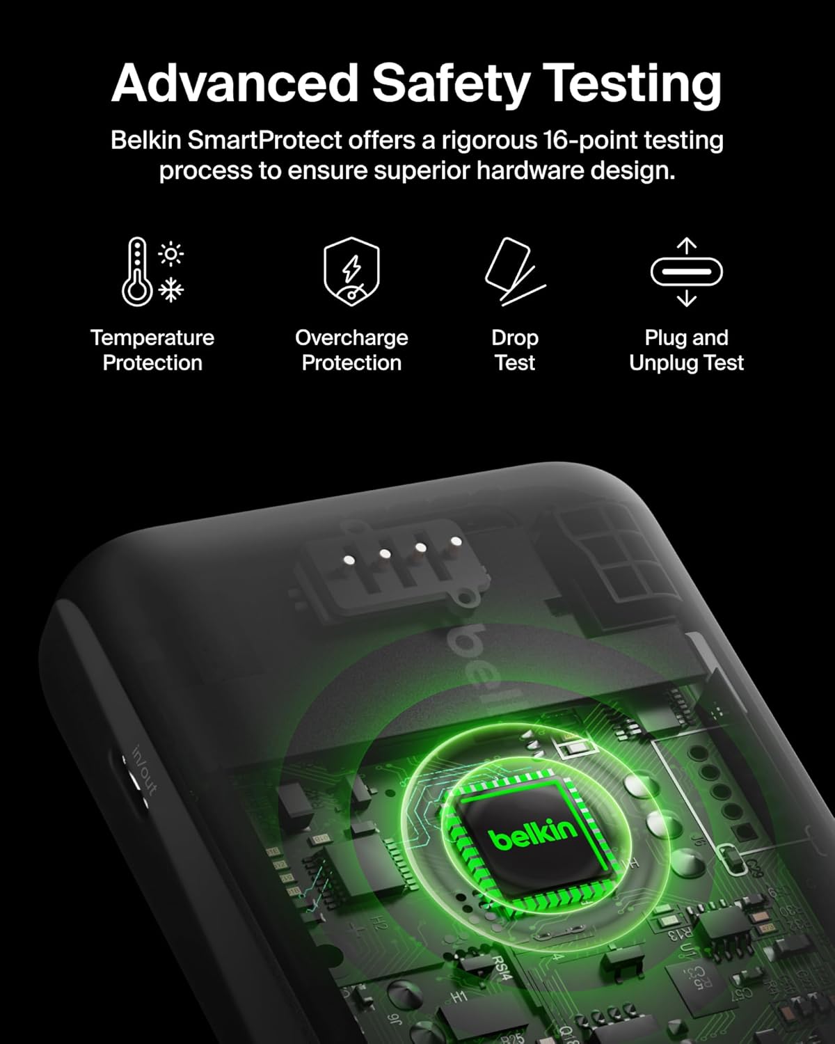 Belkin Portable Charger, Wireless Power Bank 15W 10000 mAh w/ Qi2, MagSafe Charger + Built-in Pop-up Kickstand - iPhone 17, Air, Pro, Pro Max, AirPods, Apple Watch, Google Pixel 10, etc. - Black - Image 3