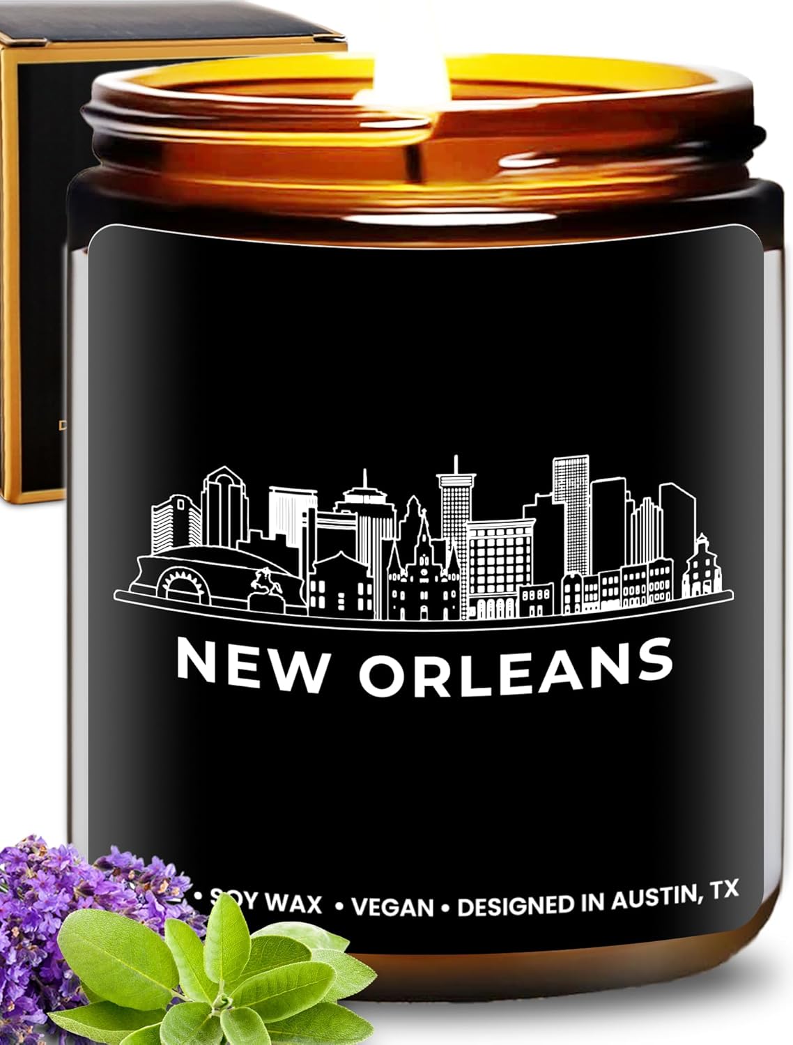New Orleans Candle, Best of New Orleans Gifts for Men & Women, Thoughtful City Themed Gifts, Unique Souvenir Gift Ideas for Moving Away, Home Sick, Birthday, Christmas, New Home, Gift-Ready
