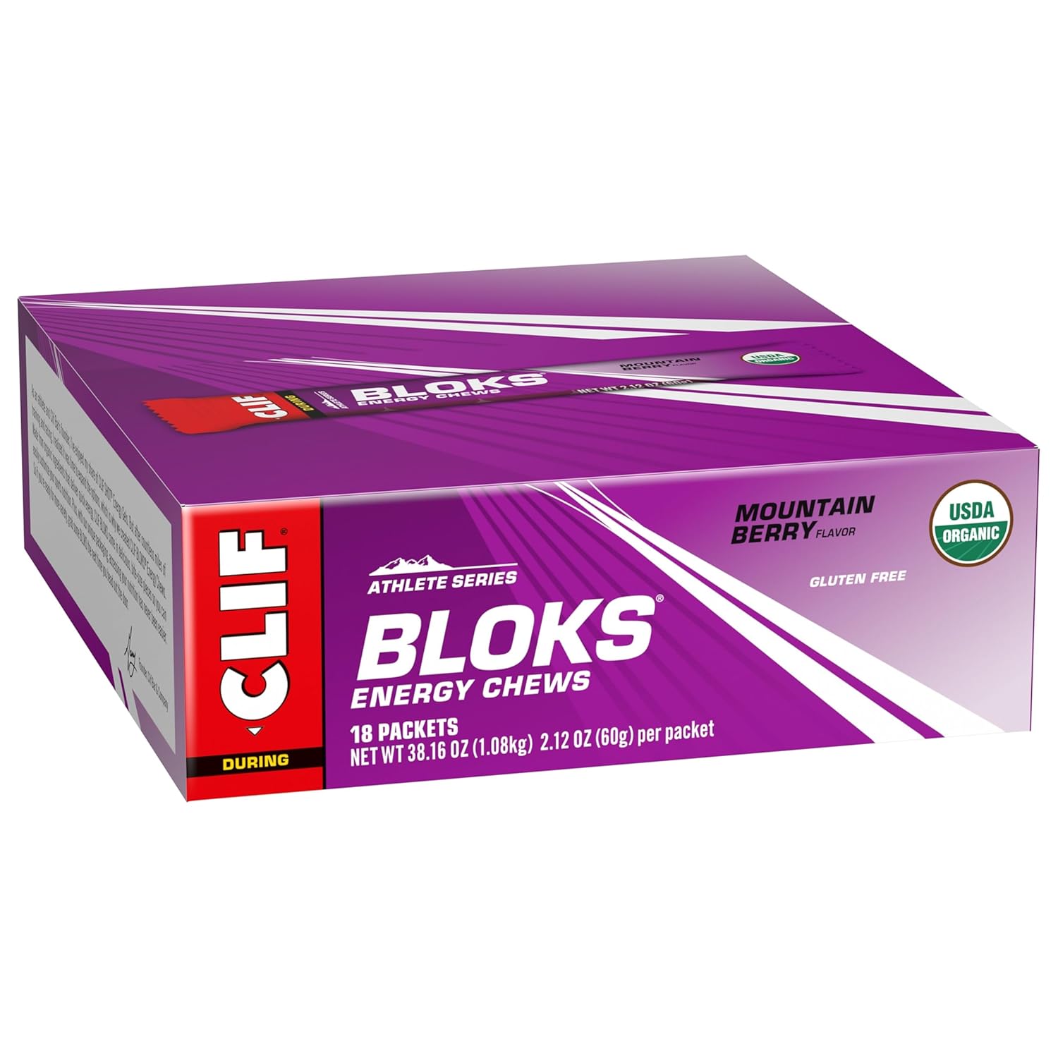 CLIF BLOKS - Mountain Berry Flavor - Energy Chews - Non-GMO - Plant Based - Fast Fuel for Cycling and Running - Quick Carbohydrates and Electrolytes - 2.12 oz. (18 Count) - Image 9