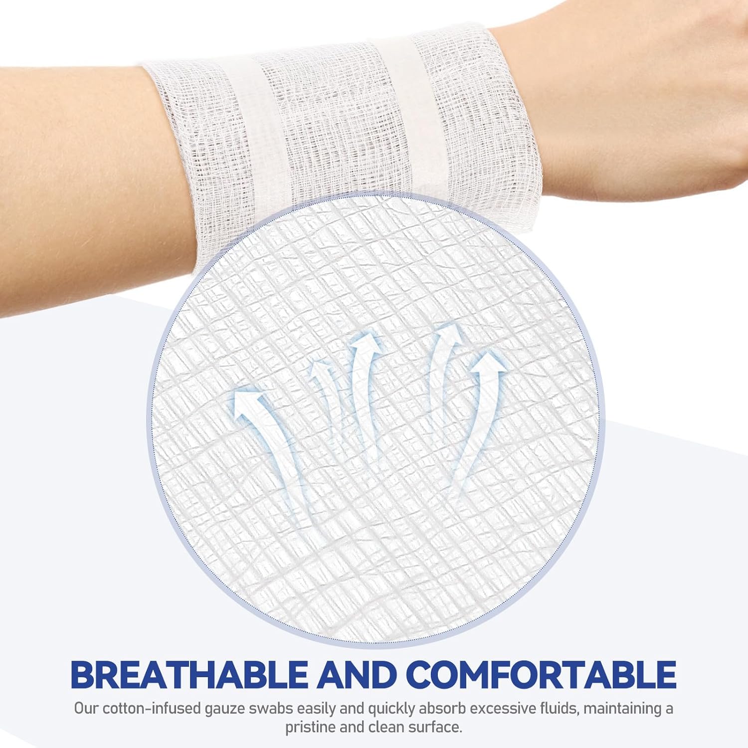 50Pcs 10X10Cm Cotton Highly Absorbent Breathable Bandaging Supplies for Care Emergency First Aid Medical Use - Image 9
