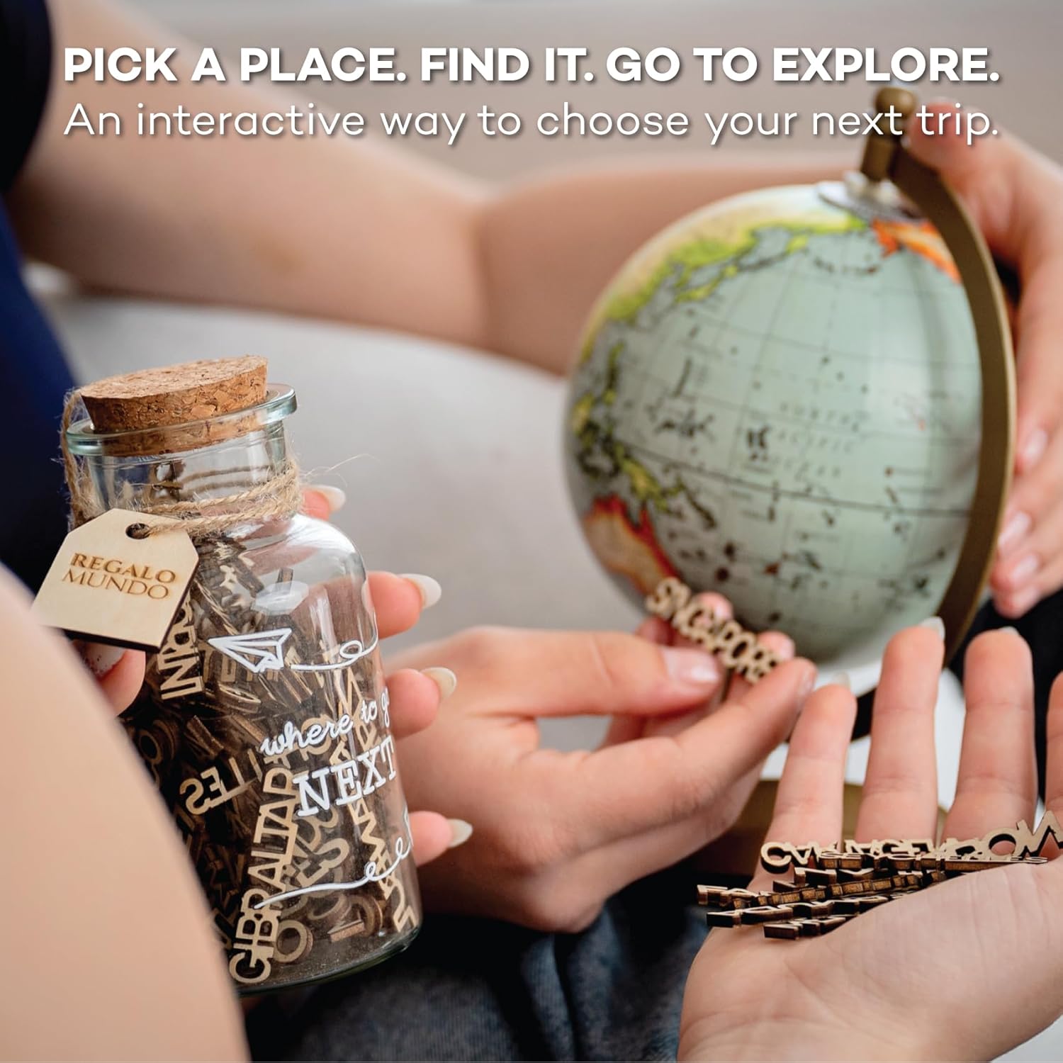 Where to Go Next – Travel Destination Jar | Eco-Friendly Travel Gift for Travelers, Couples & Adventurers | 100 Wooden Carved Places to Visit - Image 4