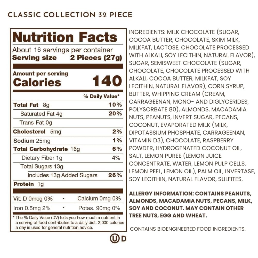 Ethel M Chocolates Classic Collection 16 Piece Premium Milk and Dark Chocolate Assortment in Round Copper Gift Box - Chewy Caramel, Macadamia, Pecan, Almond, Vanilla - Image 2