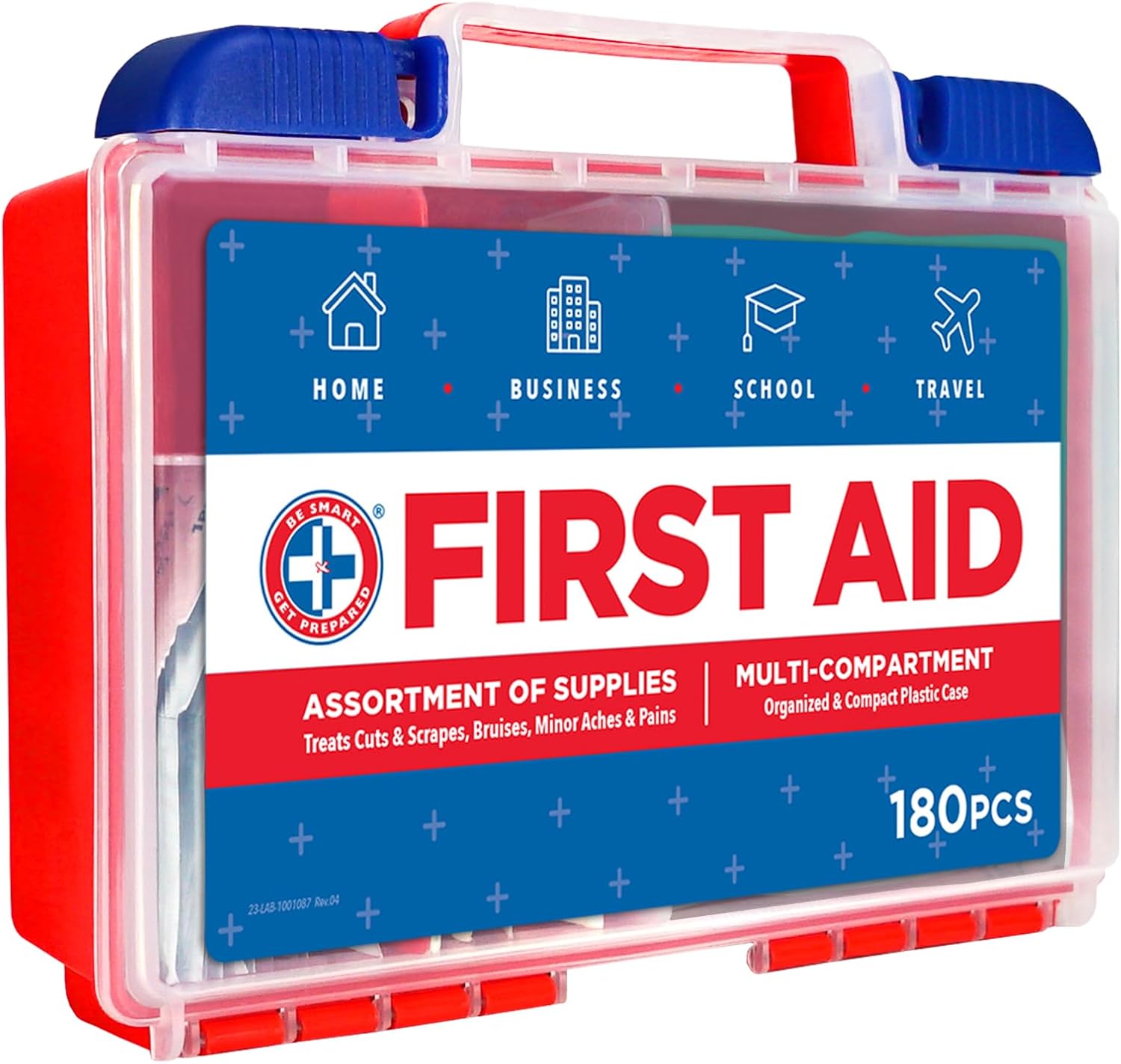 Be Smart Get Prepared 180 Piece First Aid Kit: Clean, Treat, Protect Minor Cuts, Scrapes. Home, Office, Car, School, Business, Travel, Emergency, Survival, Hunting, Outdoor, Camping & Sports, FSA HSA - Image 8