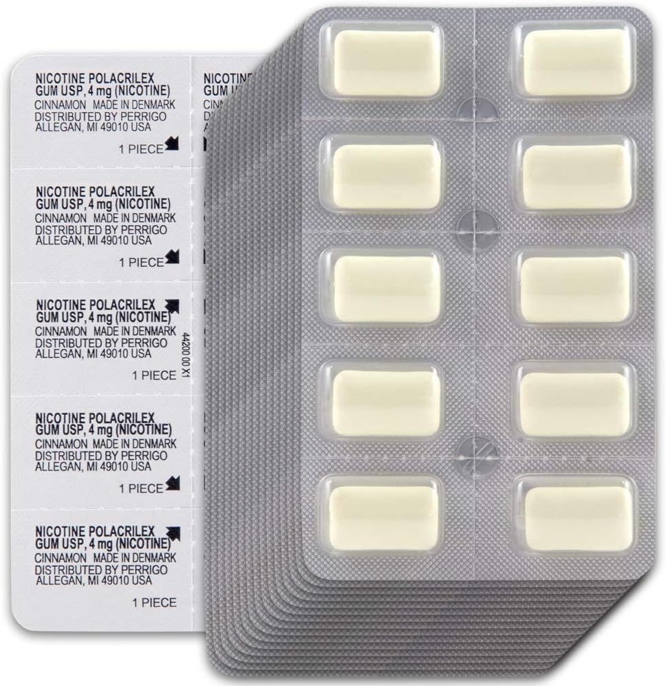Amazon Basic Care Nicotine Polacrilex Coated Gum 4 mg (nicotine), Cinnamon Flavor, Stop Smoking Aid, Quit Smoking, Reduces Nicotine Cravings, 160 Count - Image 9