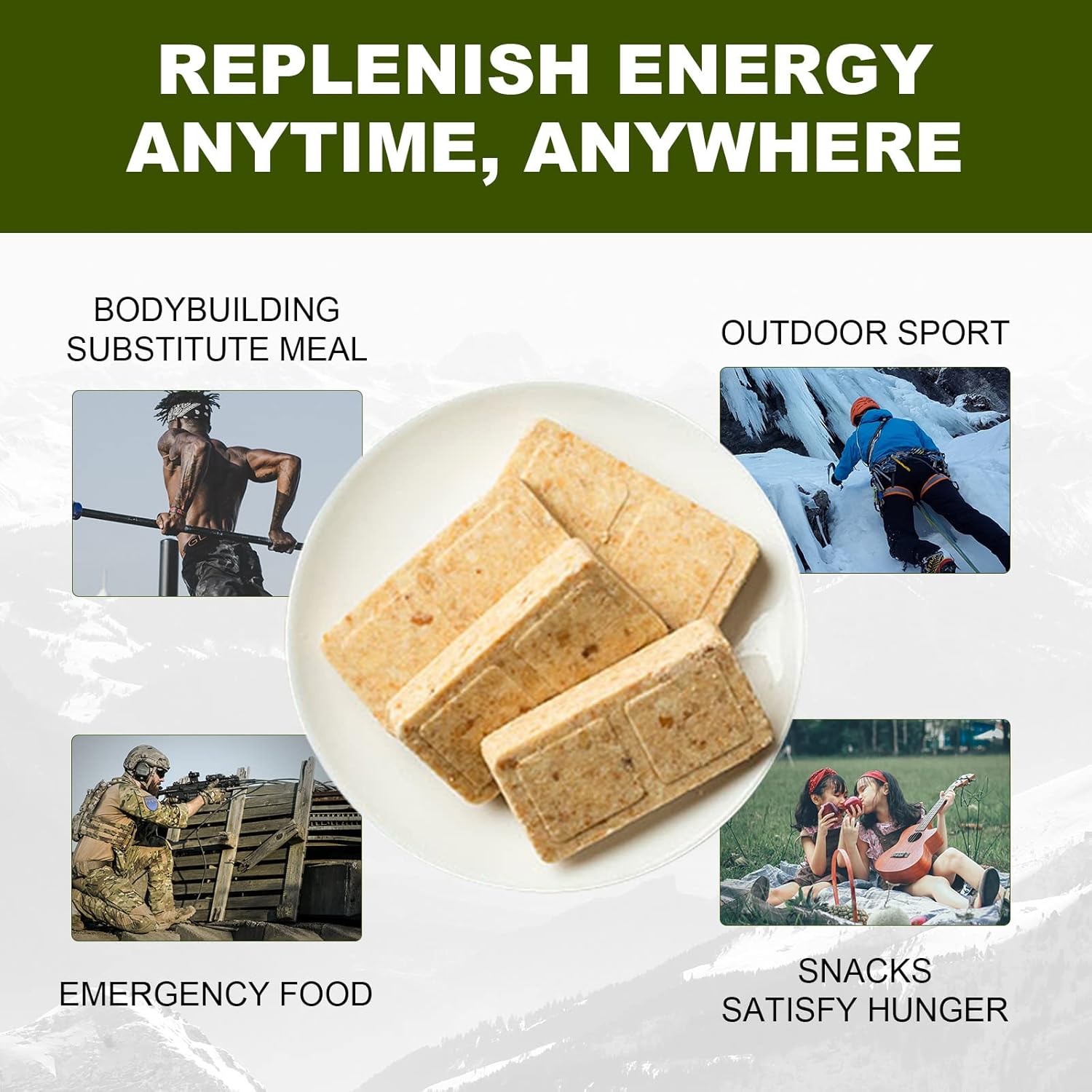 Emergency Food Rations Meal Ready To Eat, Long Self Life 18400 Calorie Survival Tabs Perfect for Camping, Hiking, Army Outdoor Disaster, 20 Pack with Tin Box - Image 7