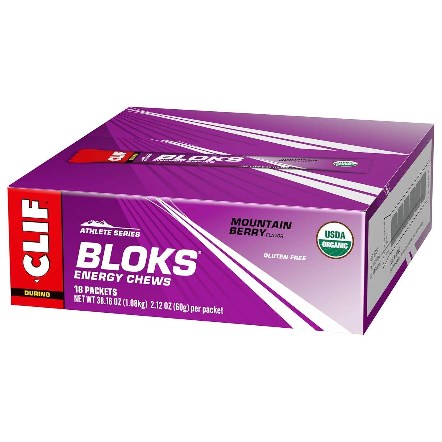 CLIF BLOKS - Mountain Berry Flavor - Energy Chews - Non-GMO - Plant Based - Fast Fuel for Cycling and Running - Quick Carbohydrates and Electrolytes - 2.12 oz. (18 Count) - Image 10