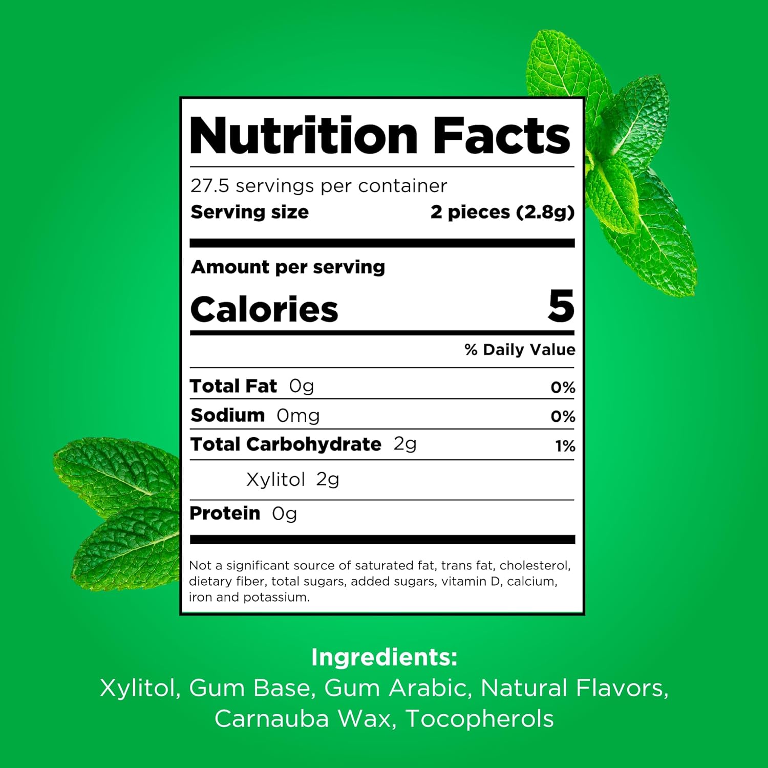 PUR Gum | Aspartame Free Chewing Gum | 100% Xylitol | Natural Spearmint Flavored Gum, 55 Pieces (Pack of 1) - Image 2