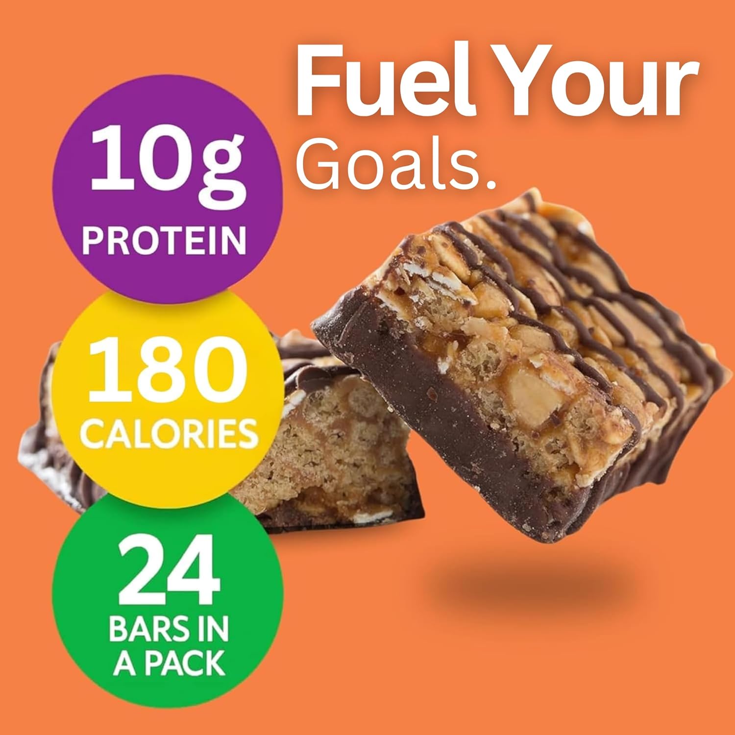 HMR Chocolate Peanut Butter Protein Bar | Nutritious Snack to Support Weight Maintenance | Low Calorie Dessert | 10g of Protein | 24 Count - Image 3