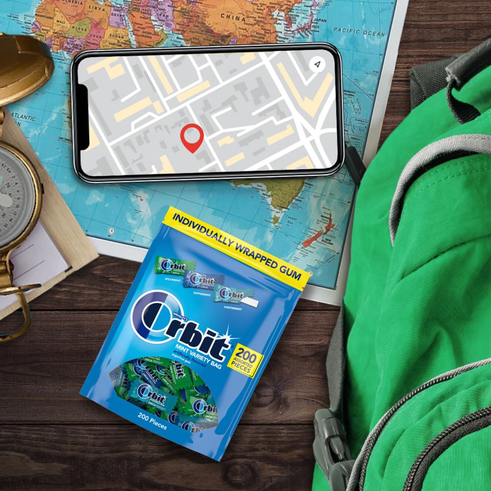 ORBIT Peppermint, Spearmint, & Wintermint Assorted Sugar Free Chewing Gum Bulk Pack, 13.4 oz 200-Piece Bag - Image 4