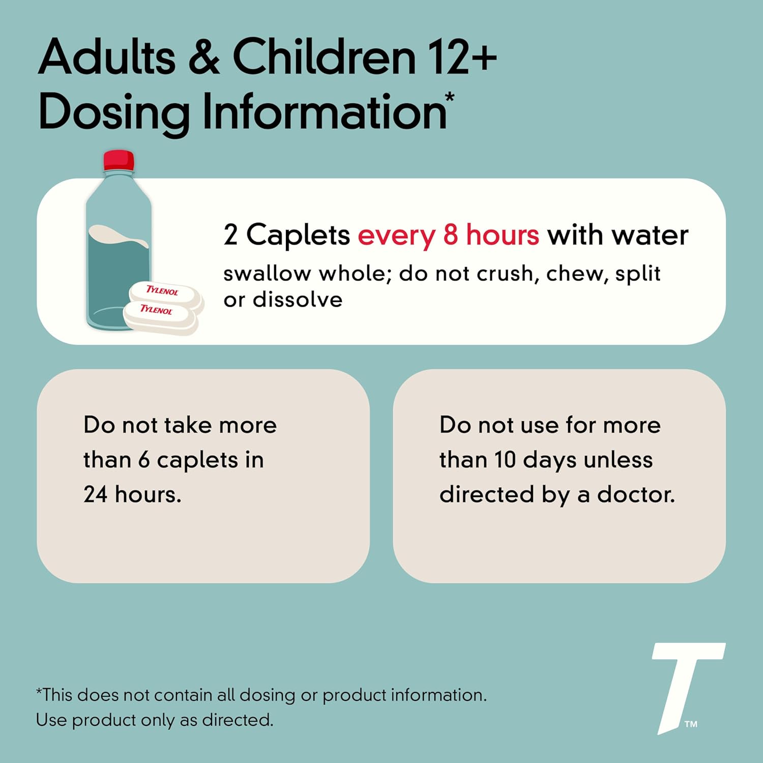 Tylenol 8 Hour Muscle Aches & Pain Relief Extended-Release Tablets with 650 mg Acetaminophen, Fever Reducer & Pain Medicine for Muscles, Joints, Body, and Backache Pain Relief, 24 Count - Image 6