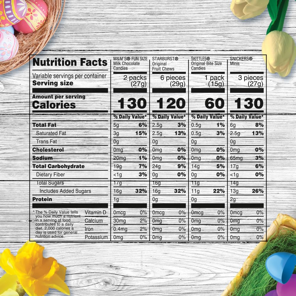 M&M'S, SKITTLES Original, SNICKERS, MILKY WAY & STARBURST Chocolate and Fruity Easter Candy for Easter Baskets and Eggs, 27.27 Ounce Bag - Image 2