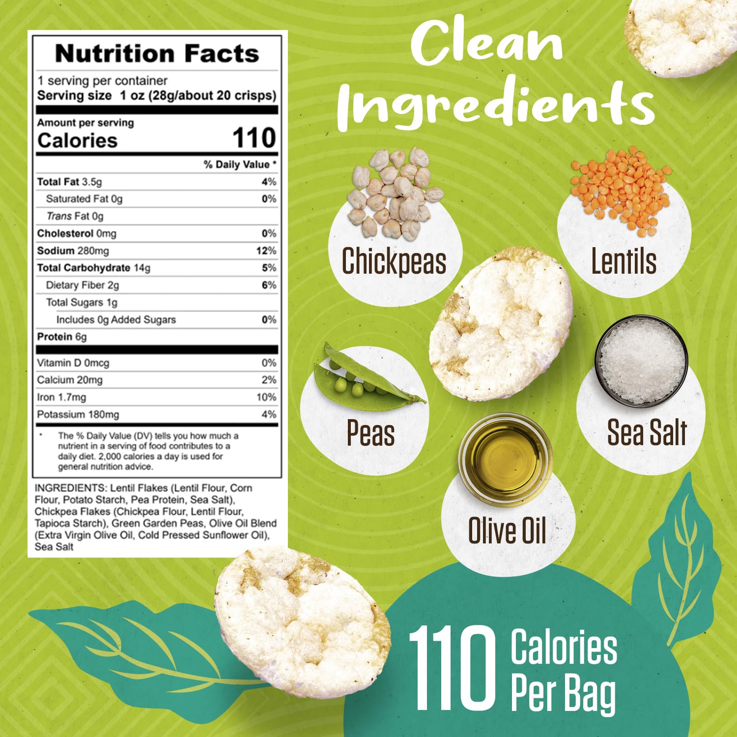 PeaKaPop Veggie Chips – Plant-Based, Healthy Veggie Crisps with Pea, Lentil & Chickpea Protein – Vegan, Gluten-Free, Popped Chips – Snack Size for Kids & Adults – 1 oz Bags (15-Pack) – Sea Salt - Image 2