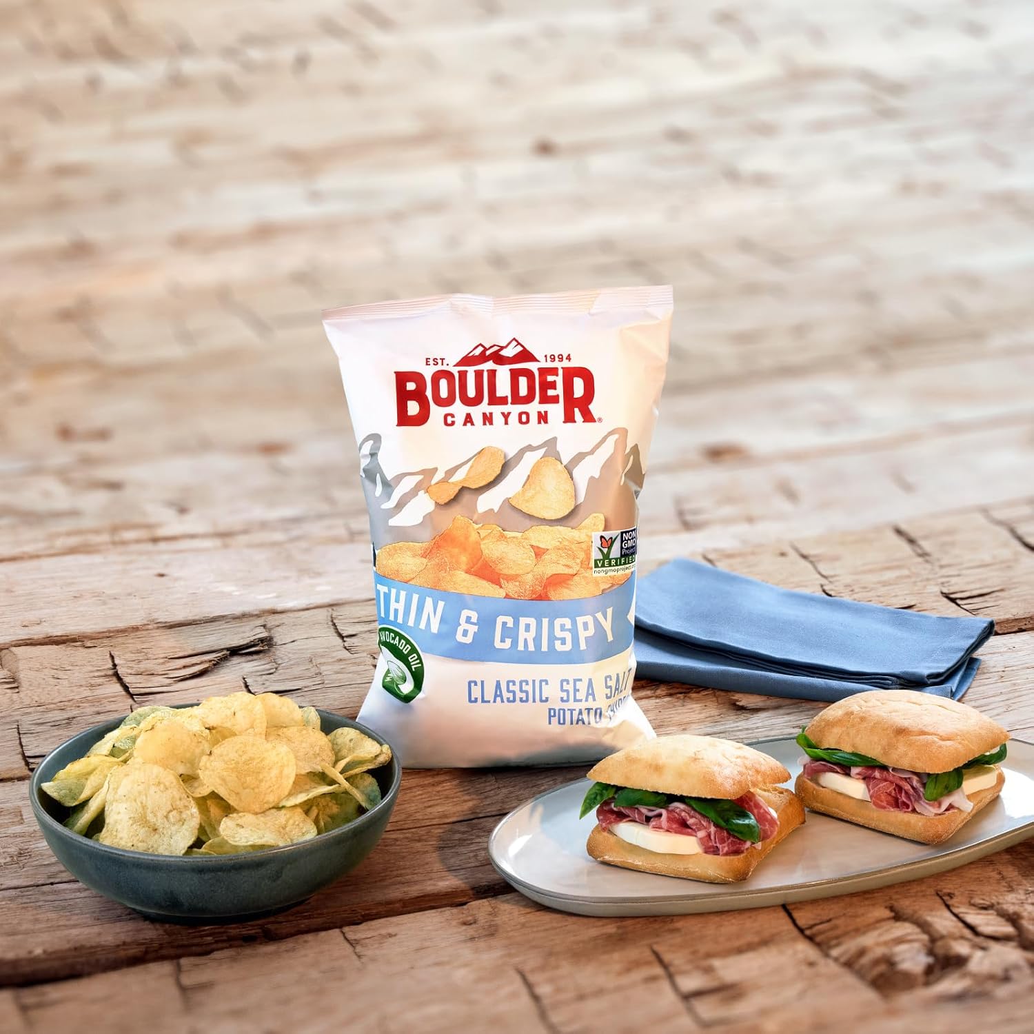 Boulder Canyon Thin & Crispy Classic Sea Salt Potato Chips, 6 OZ - Image 5