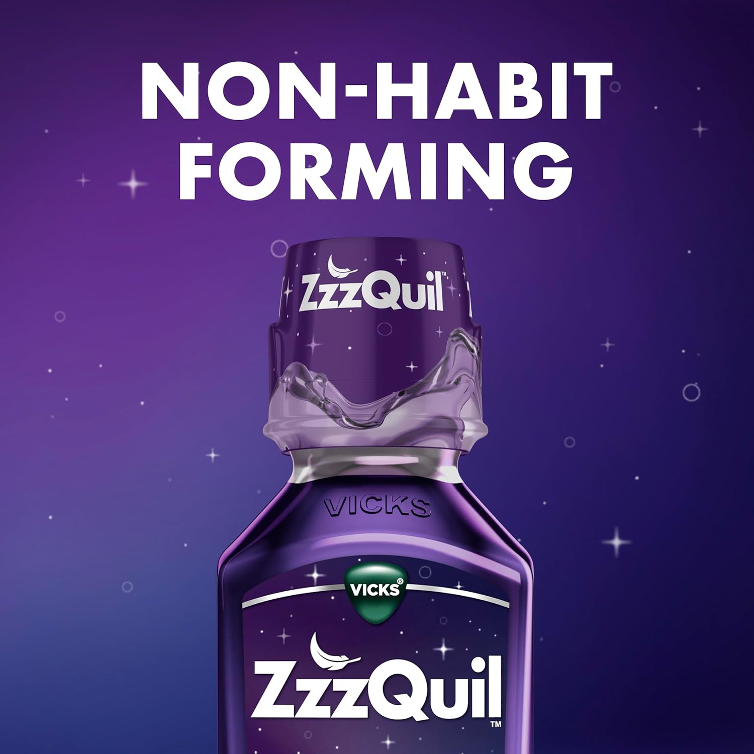 ZzzQuil, Sleep Aid, Nighttime Sleep Aid Liquid, 50 mg Diphenhydramine HCl, Fall Asleep Fast, Non-Habit Forming, Warming Berry Flavor, 12 FL OZ (Pack of 2) - Image 5