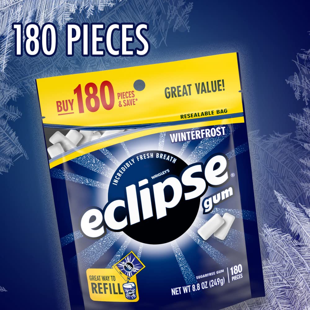 ECLIPSE Winterfrost Chewing Gum Sugar Free, Chewing Gum Bulk Pack, 8.8-Ounce (180 Piece Bag) - Image 3