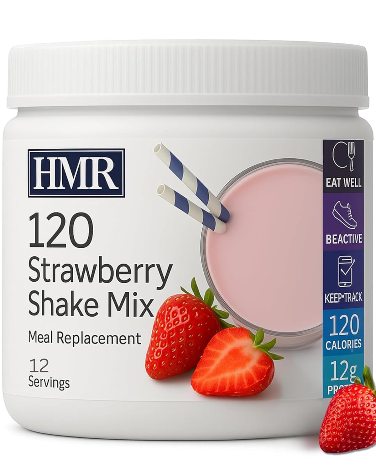 HMR 120 Shake Meal Replacement Powder | Strawberry Shake Mix to Support Healthy Weight Loss | 12g of Protein | Nutritional Drink | Low Calorie Food | 12 Servings