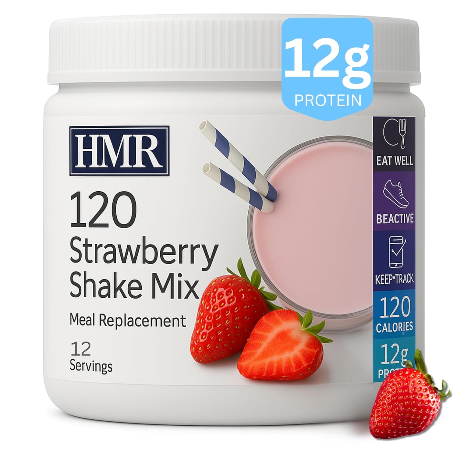 HMR 120 Shake Meal Replacement Powder | Strawberry Shake Mix to Support Healthy Weight Loss | 12g of Protein | Nutritional Drink | Low Calorie Food | 12 Servings - Image 8