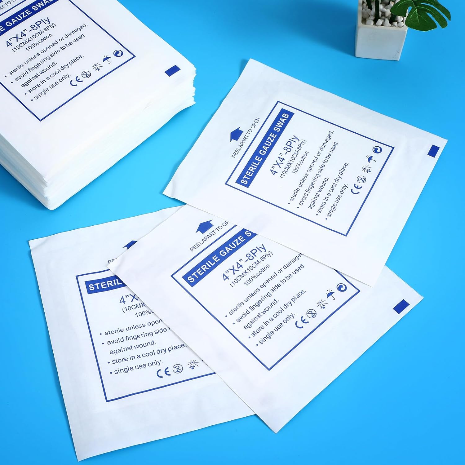50Pcs 10X10Cm Cotton Highly Absorbent Breathable Bandaging Supplies for Care Emergency First Aid Medical Use - Image 3