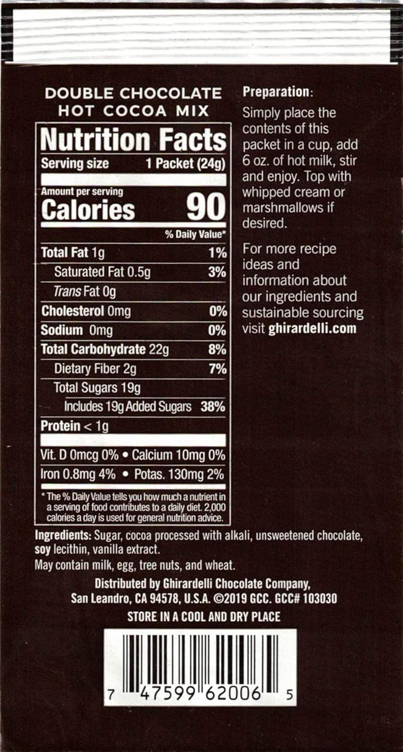 Ghirardelli Double Chocolate Hot Cocoa Mix, 0.85-Ounce Packets (Pack of 10) - Image 2