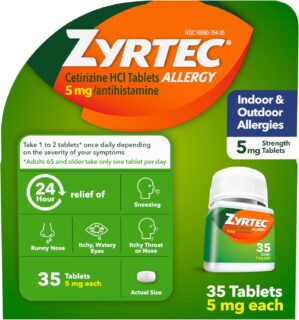 Zyrtec 24 Hour Allergy Relief Table...