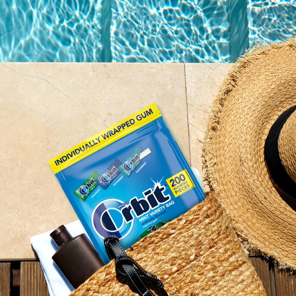 ORBIT Peppermint, Spearmint, & Wintermint Assorted Sugar Free Chewing Gum Bulk Pack, 13.4 oz 200-Piece Bag - Image 6