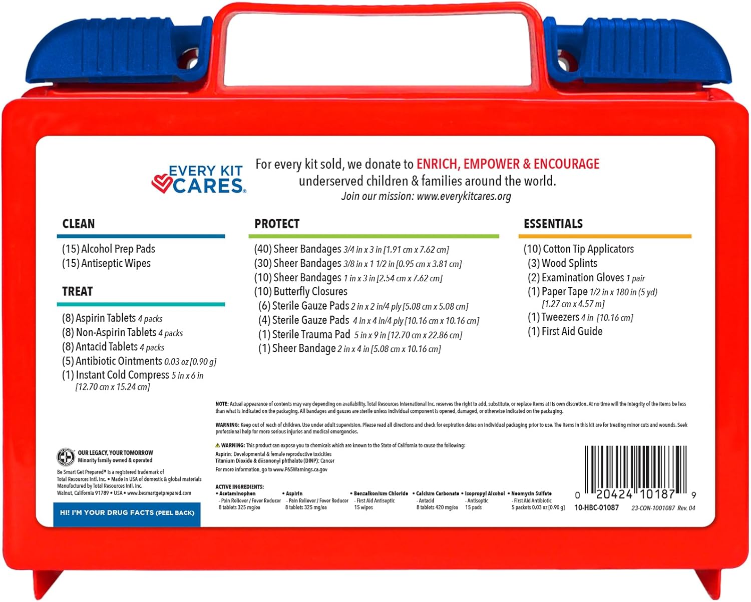 Be Smart Get Prepared 180 Piece First Aid Kit: Clean, Treat, Protect Minor Cuts, Scrapes. Home, Office, Car, School, Business, Travel, Emergency, Survival, Hunting, Outdoor, Camping & Sports, FSA HSA - Image 3