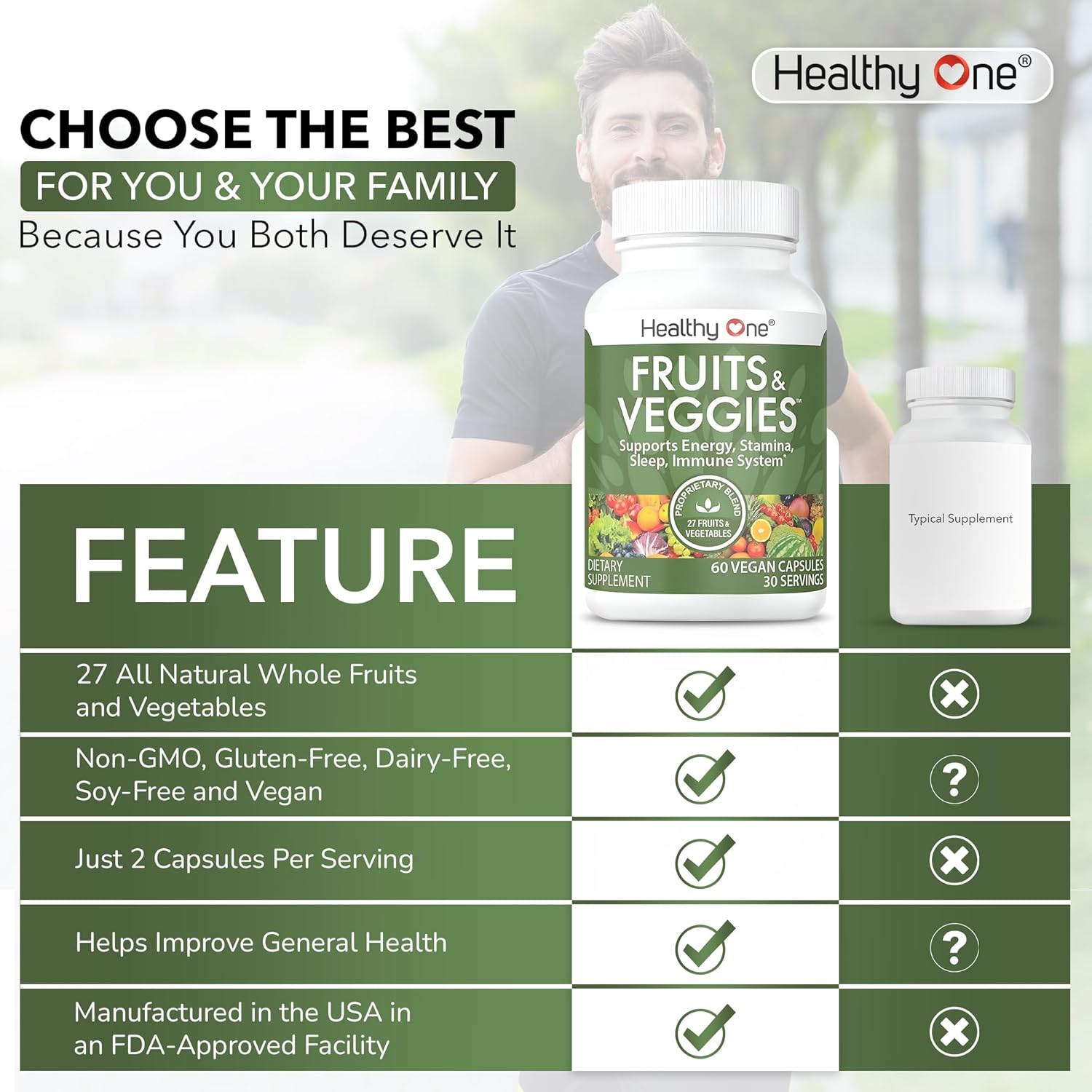 Fruits & Veggies Formula - 27 Premium Whole Foods - Organic Ingredients - Equals 3 Servings of Fruits & Vegetables - Improve Energy, Focus & Immune Function - Fiber - Antioxidants - 150ct (75 Serv) - Image 5