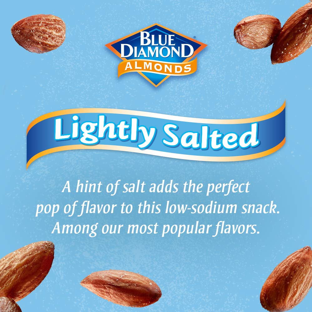 Blue Diamond Almonds Low Sodium Lightly Salted Snack Nuts, 100 Calorie Packs, 0.6 Ounce (Pack of 32) - Image 5