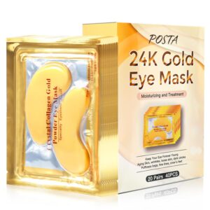POSTA 24K Gold Eye Mask, 20 Pairs E...