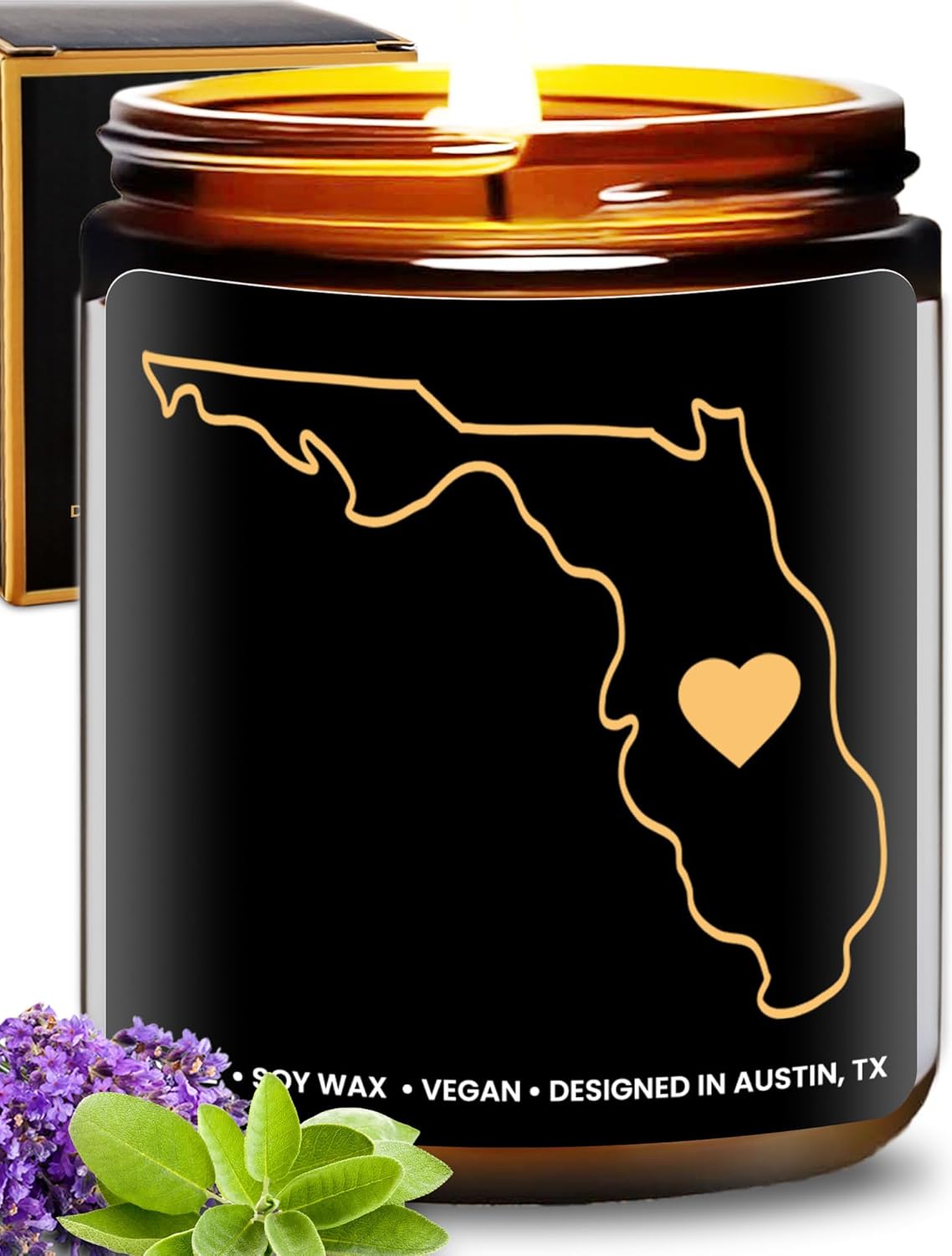 Florida Candle, Unique Florida Themed Gifts for Men and Women, Best State Souvenir Gifts for Moving Away, Thoughtful Home Sick Presents, Ideal for Birthday, Christmas, Graduation, Gift Ready