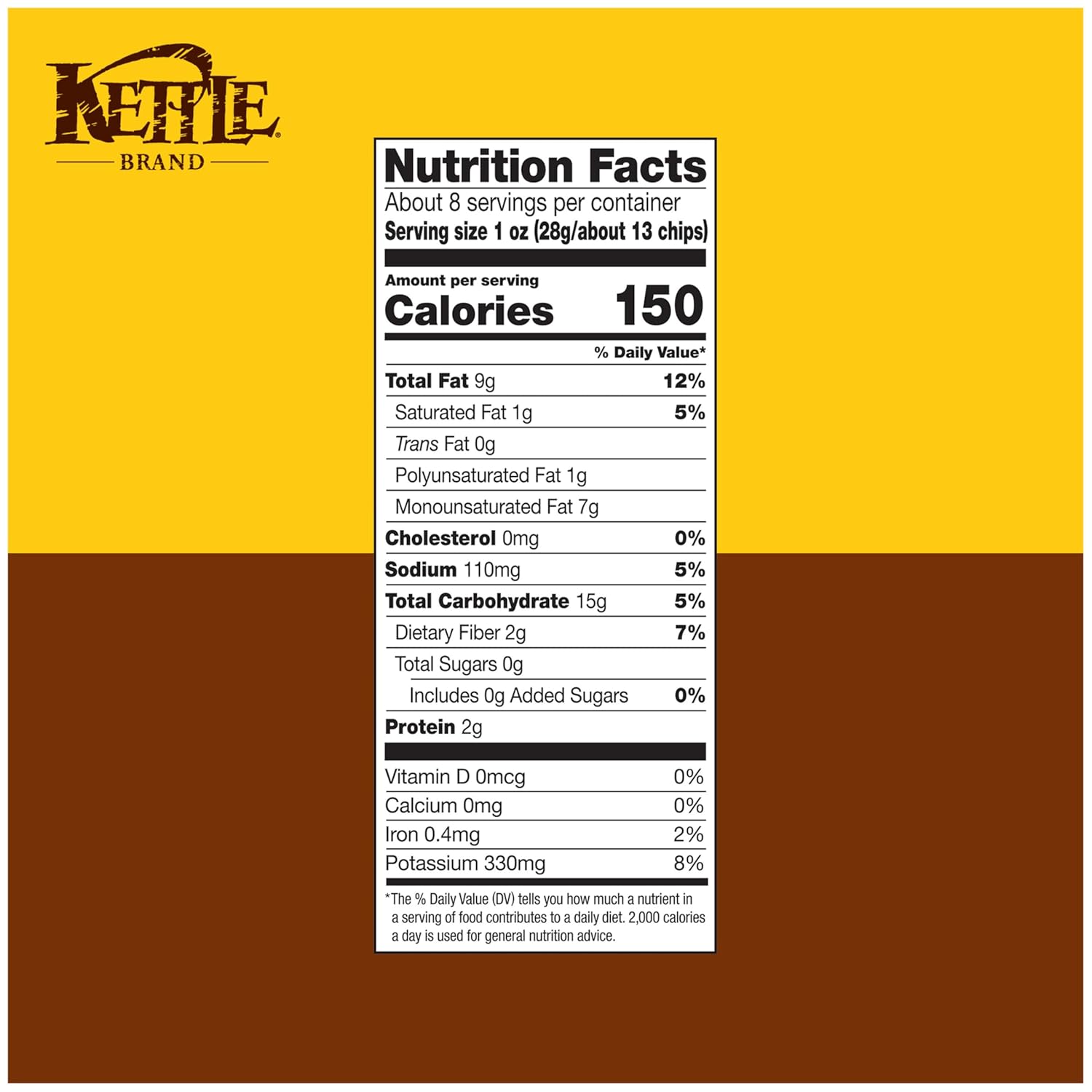 Kettle Brand Sea Salt Kettle Potato Chips, Gluten-Free, Non-GMO, 7.5 oz Bag - Image 3