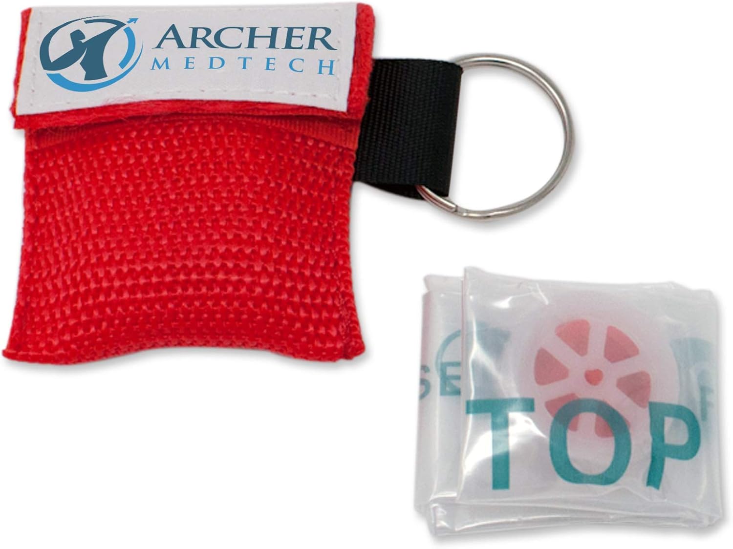 CPR Mask for Pocket or Key Chain, CPR Emergency Face Shield with One-Way Valve Breathing Barrier for First Aid or AED Training, Archer MedTech (6) - Image 6