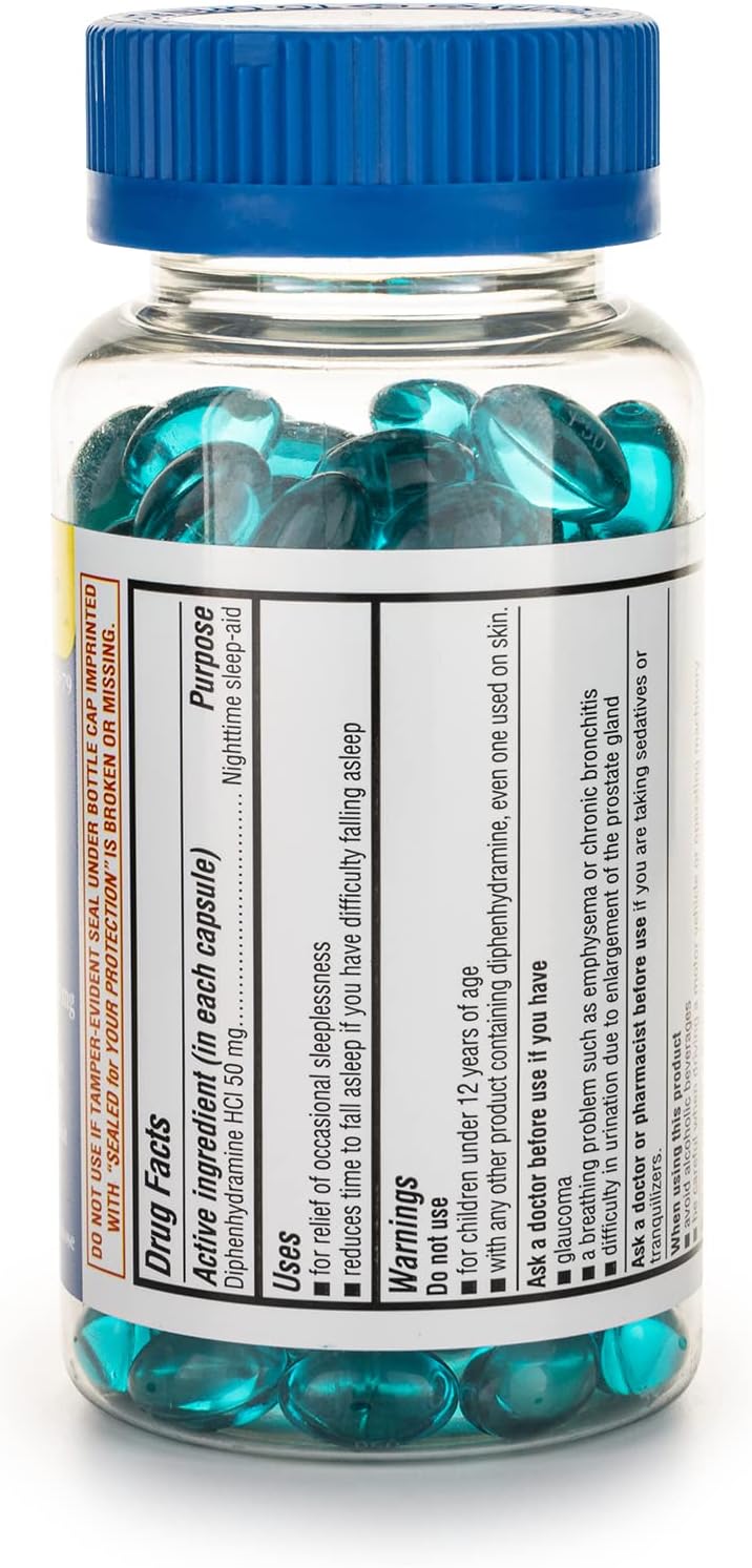 A+Health Nighttime Sleep Aid Diphenhydramine 50mg Softgels, Maximum Strength, 160 Count - Image 7