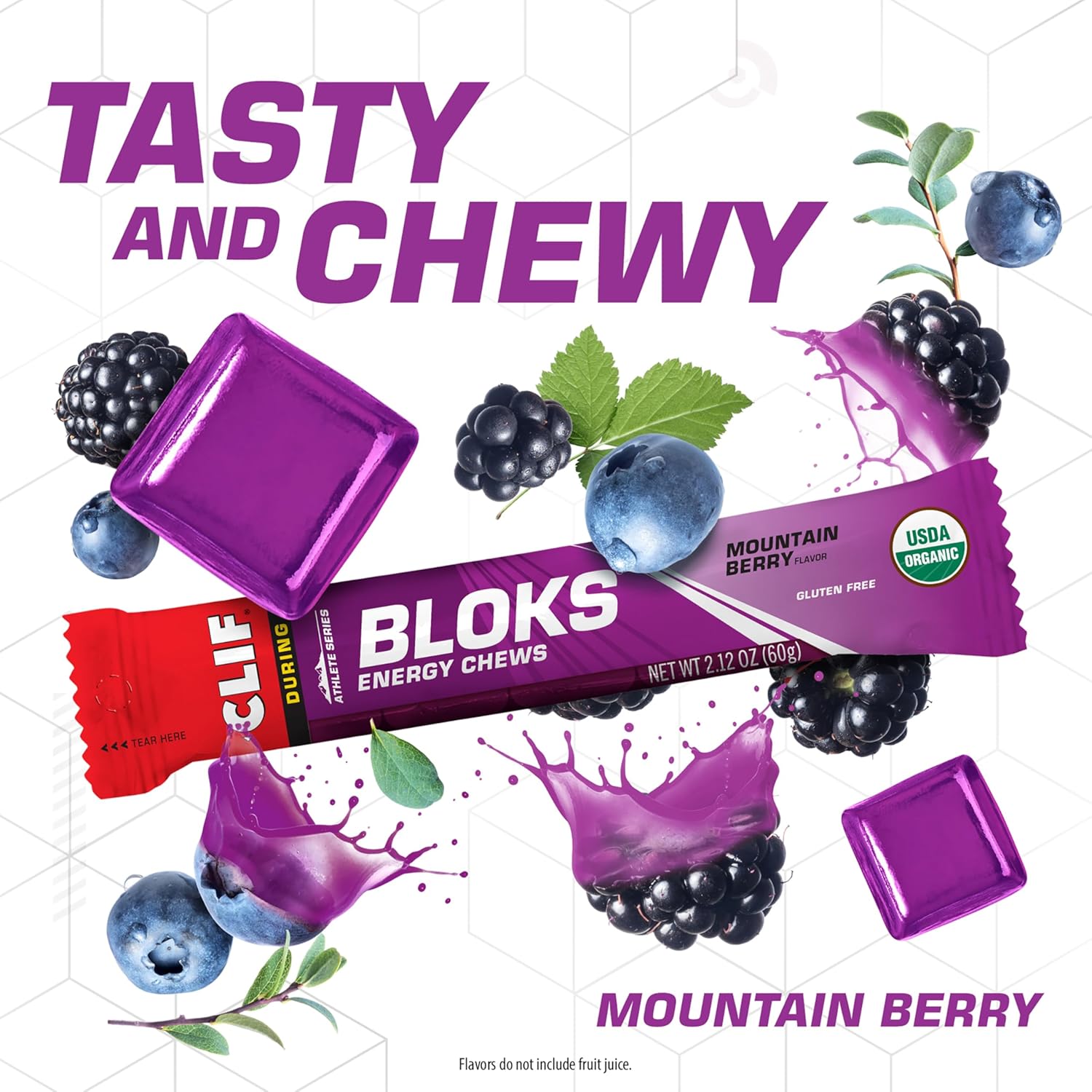CLIF BLOKS - Mountain Berry Flavor - Energy Chews - Non-GMO - Plant Based - Fast Fuel for Cycling and Running - Quick Carbohydrates and Electrolytes - 2.12 oz. (18 Count) - Image 2