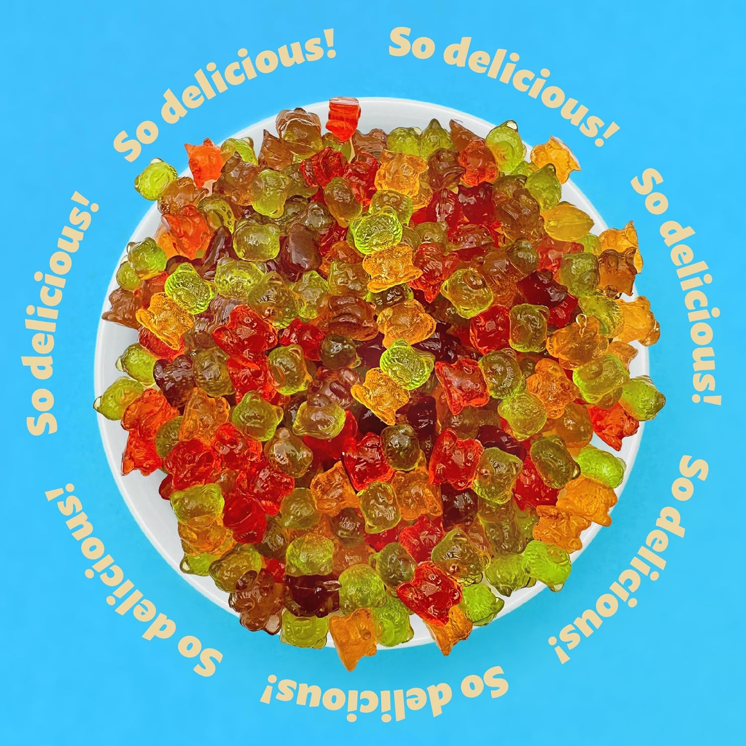 Sugar-Free Gummi Bears | 1 Pound Pack | 3D Chewy Gummy Candy | Assorted Fruit Flavors - Image 5