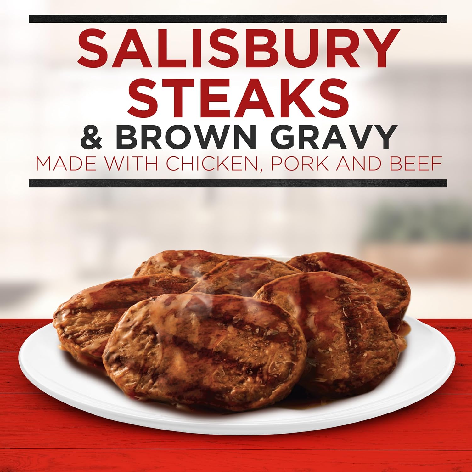 Banquet Family Size Salisbury Steaks and Brown Gravy, Frozen Meal, 27 OZ - Image 4